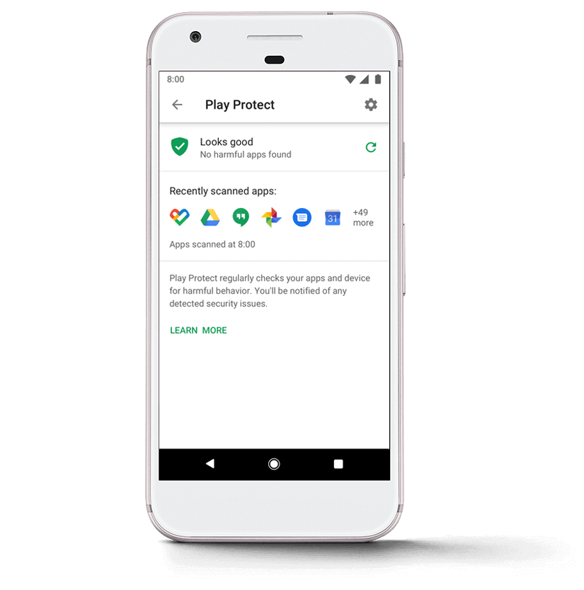 Play protect to secure android apps